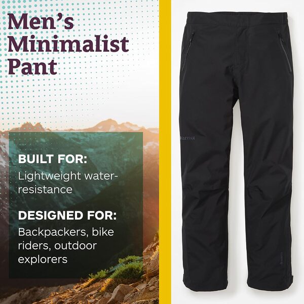 Marmot Minimalist Pant - Pantalon de Pluie imperméable Gore-TEX, Pantalon de randonnée résistant au Vent, vêtement de Pluie Respirant pour la randonnée - Rain Trousers - Homme