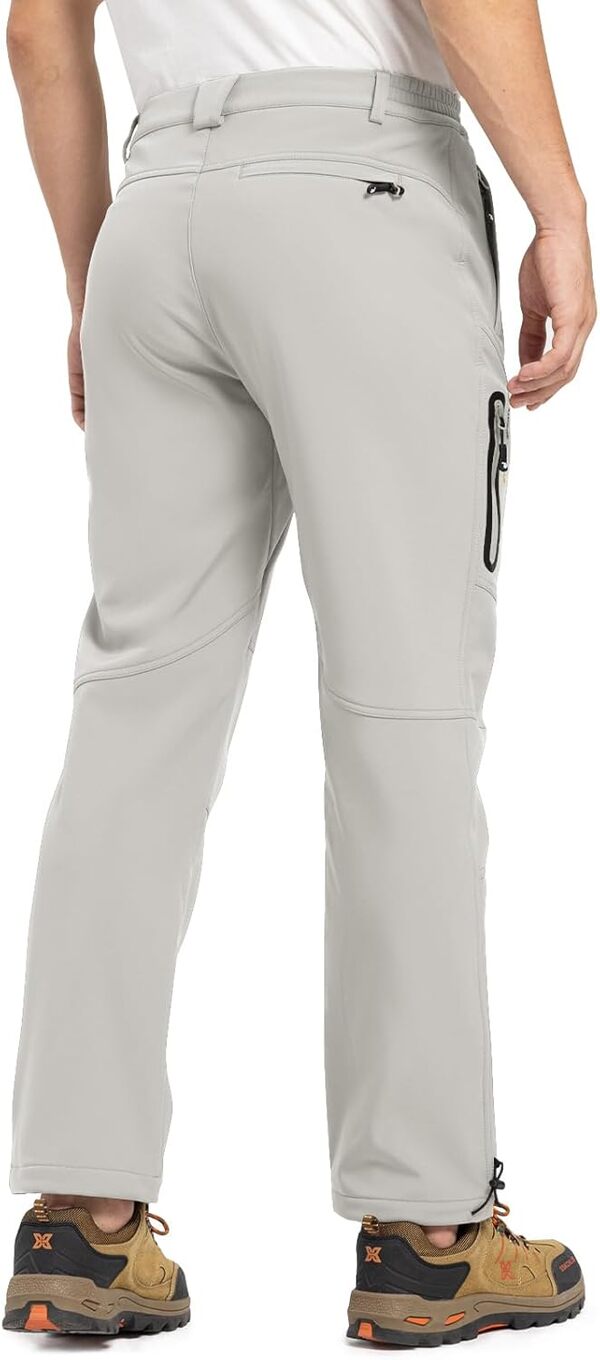 TBMPOY Pantalon de neige pour homme doublé de polaire pour la randonnée et l'hiver imperméable Softshell - Pantalon de ski d'extérieur isolé avec poches à fermeture éclair