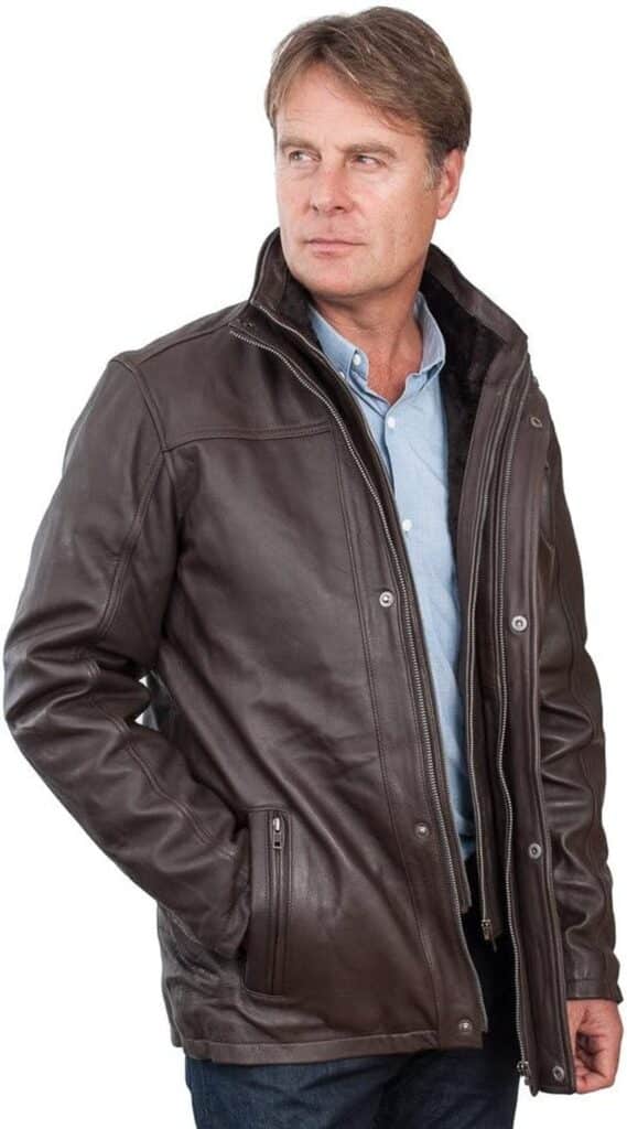 Test : veste en cuir marron M pour hommes
