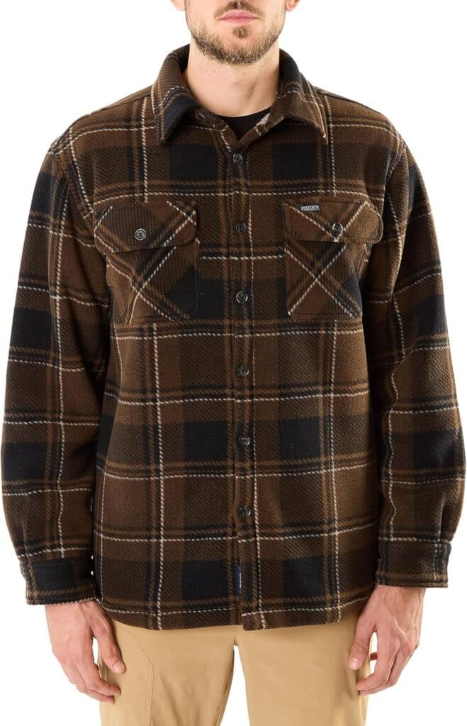 Test de la veste chemise polaire Smith's Workwear Sherpa, couleur marron 467 large