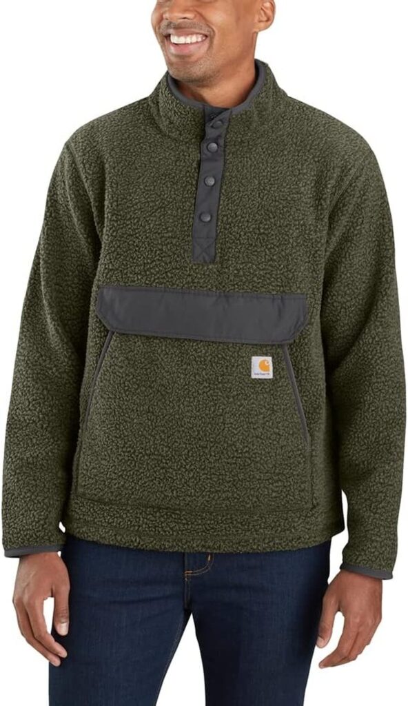 Test du pull polaire Carhartt homme relaxed fit, vert, taille S