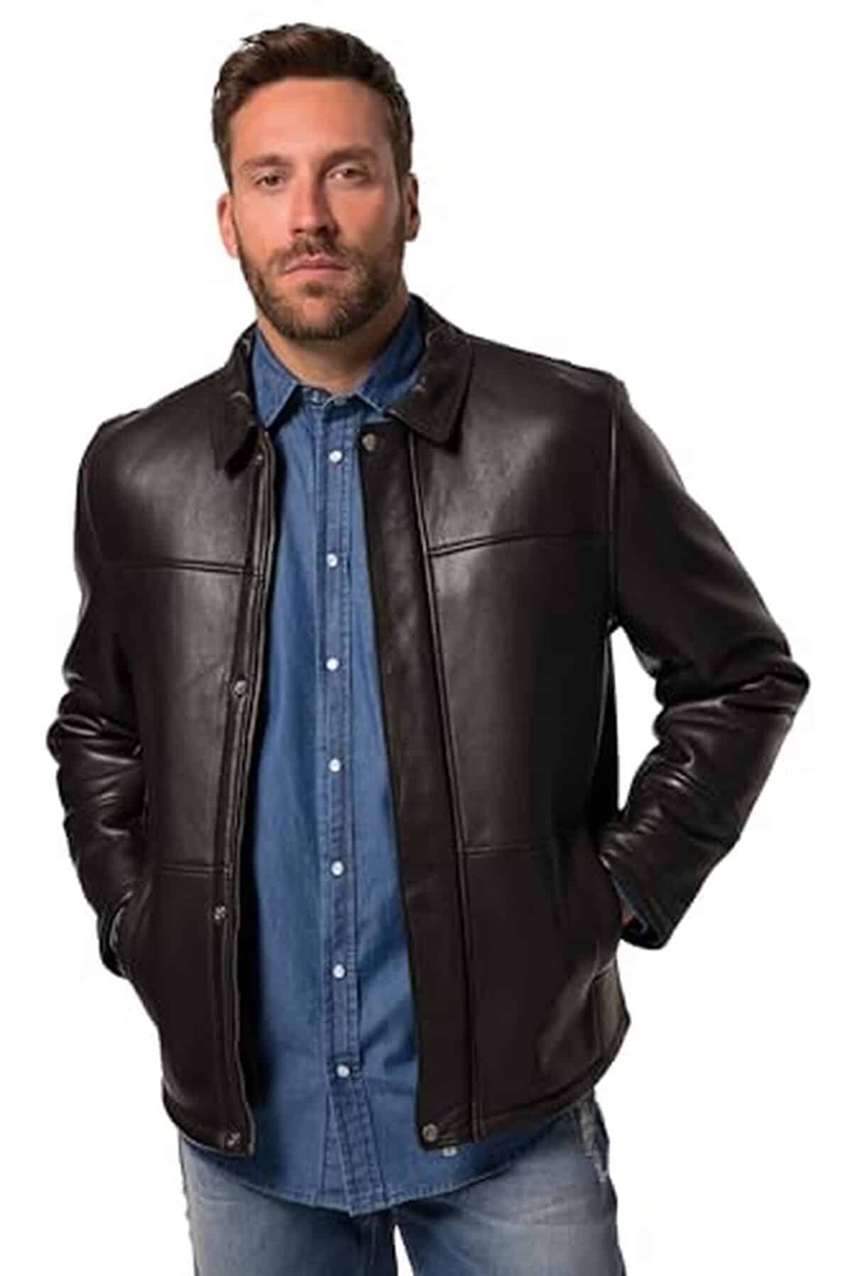 Test veste en cuir nappa JP 1880 6XL noisette