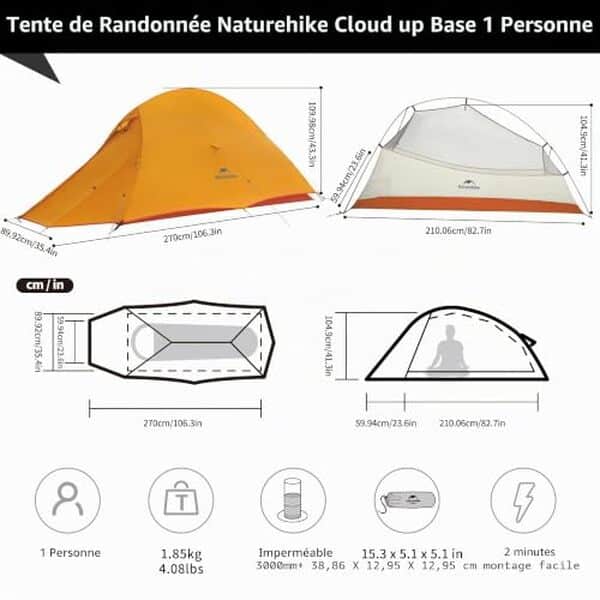 Découvrez notre test complet de la tente ultralégère Naturehike Cloud Up 2 places : caractéristiques, avantages et performances pour vos randonnées en bivouac. 