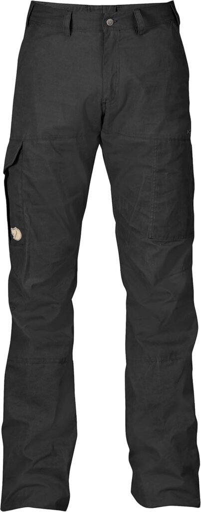 Test du pantalon Fjällräven Karl pour le camping et la randonnée (taille 44, gris foncé)